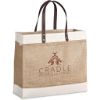 Picture of Okiyo Reza Jute & Cotton Tote with Leather Handles